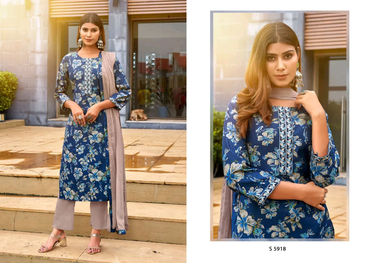 Kanchana By Sbs Modal Chanderi Kurti With Bottom Dupatta Suppliers In India